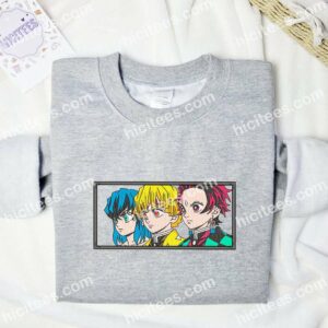 Tanjiro Inosuke Zenitsu Demon Slayer Anime Embroidered Shirt 3