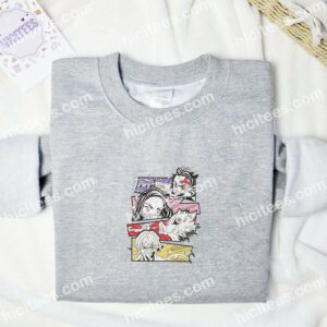Tanjiro Nezuko Inosuke Zenitsu Demon Slayer Anime Embroidered Shirt 3