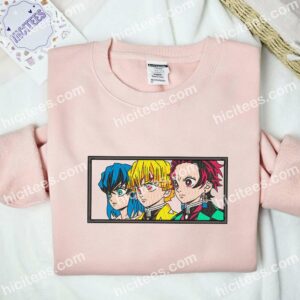 Tanjiro Inosuke Zenitsu Demon Slayer Anime Embroidered Shirt