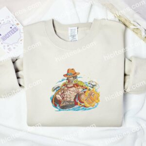Ace Fire Fist One Piece Anime Embroidered Shirt 2 1 Ace Fire Fist One Piece Anime Embroidered Shirt 2 1