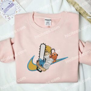 Denji And Pochita Chainsaw Man Anime Embroidered Shirt Denji And Pochita Chainsaw Man Anime Embroidered Shirt
