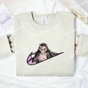 Nezuko Demon Form Embroidered Shirt Demon Slayer Anime Embroidered Hoodie 1 Nezuko Demon Form Embroidered Shirt Demon Slayer Anime Embroidered Hoodie 1