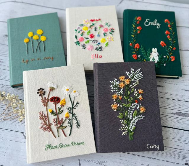 Heirloom Inspired Embroidered Notebook Covers Heirloom Inspired Embroidered Notebook Covers