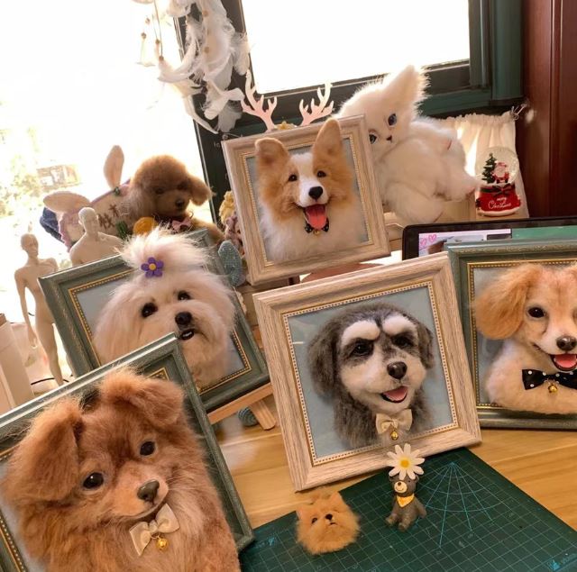 Needle Felted Pet Portraits Needle Felted Pet Portraits