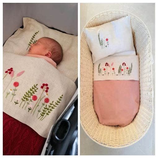 Embroidered Crib Sheets and Pillows Embroidered Crib Sheets and Pillows
