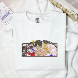 Luffy One Piece Anime Embroidered Shirt 1 luffy one piece anime embroidered shirt 6 nhklo