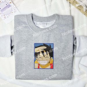 Luffy One Piece Anime Embroidered Shirt 2 luffy one piece anime embroidered shirt 1 bbtcw