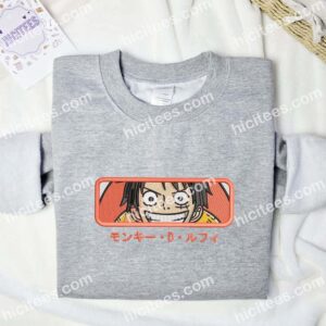 Luffy One Piece Anime Embroidered Shirt 2 luffy one piece anime embroidered shirt 1 w9cph