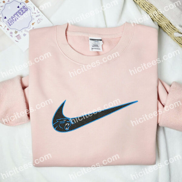 Carolina Panthers Embroidered Sweatshirt, NFL Sports Embroidered Hoodie, Brand Embroidered Hoodie