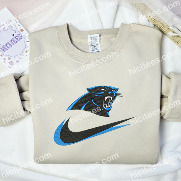 Carolina Panthers Embroidered Hoodie, NFL Sports Embroidered Sweatshirt, Best Fandom Gift Ideas