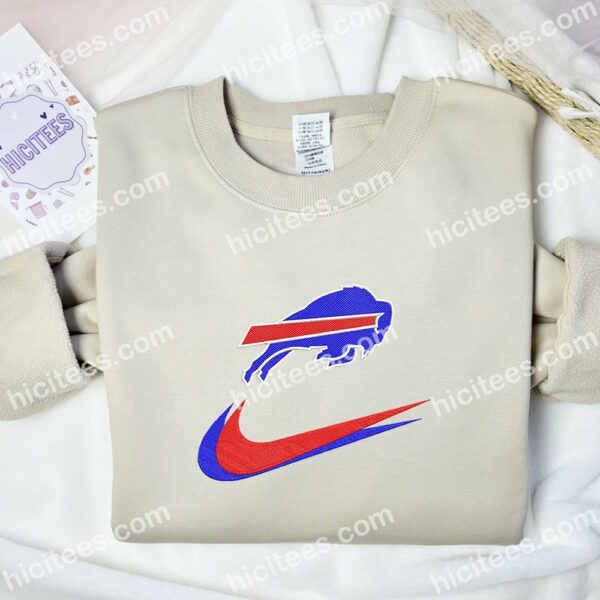 Buffalo Bills Embroidered Sweatshirt, NFL Sports Embroidered Hoodie, Brand Embroidered Shirt
