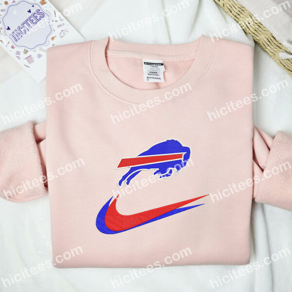 Buffalo Bills Embroidered Sweatshirt, NFL Sports Embroidered Hoodie, Brand Embroidered Shirt