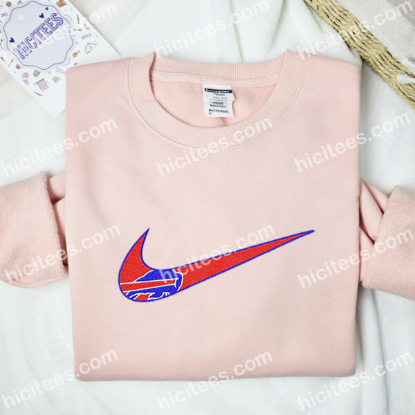 Buffalo Bills Embroidered Hoodie, NFL Sports Embroidered Shirt, Brand Embroidered Sweatshirt