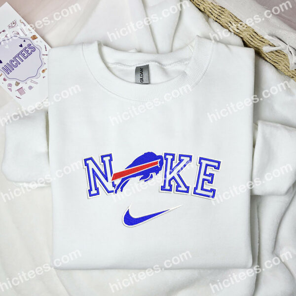Buffalo Bills Embroidered Hoodie, NFL Sports Embroidered Shirt, Brand Embroidered Hoodie