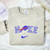 Buffalo Bills Embroidered Hoodie, NFL Sports Embroidered Shirt, Brand Embroidered Hoodie