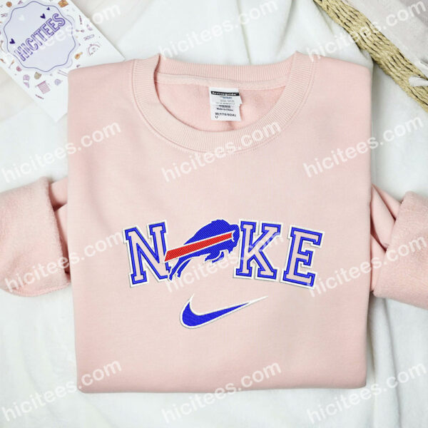 Buffalo Bills Embroidered Hoodie, NFL Sports Embroidered Shirt, Brand Embroidered Hoodie