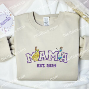 Belle Est.2024 Embroidered Shirt Disney Princess Embroidered Hoodie Mothers Day Gift Ideas 2