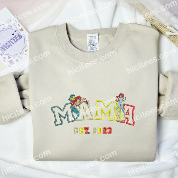 Ariel Est.1989 Embroidered Shirt, Disney Princess Embroidered Hoodie, Mother’s Day Gift Idea