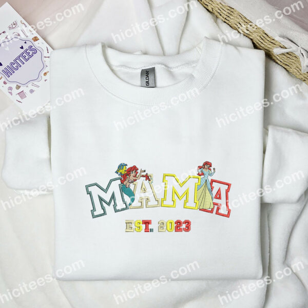 Ariel Est.1989 Embroidered Shirt, Disney Princess Embroidered Hoodie, Mother’s Day Gift Idea
