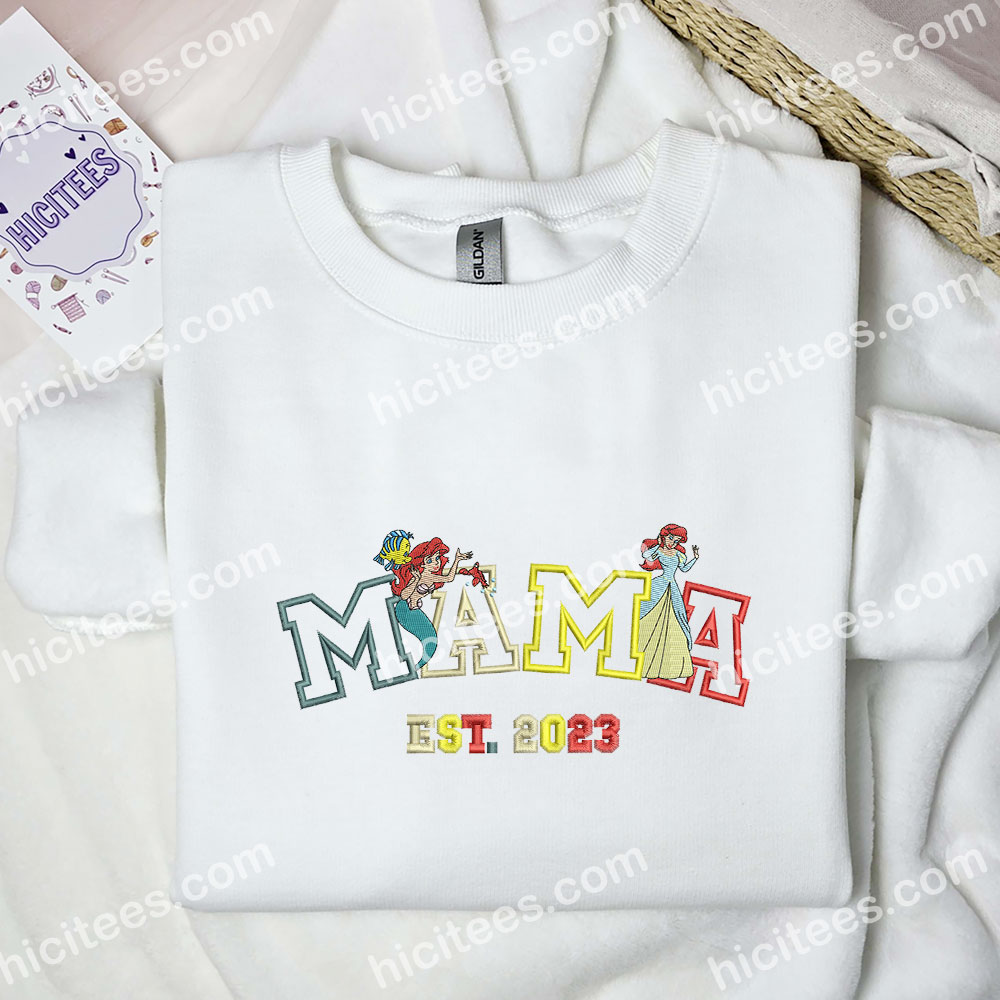 Ariel Est.1989 Embroidered Shirt, Disney Princess Embroidered Hoodie, Mother’s Day Gift Idea Ariel Est.1989 Embroidered Shirt, Disney Princess Embroidered Hoodie, Mother’s Day Gift Idea