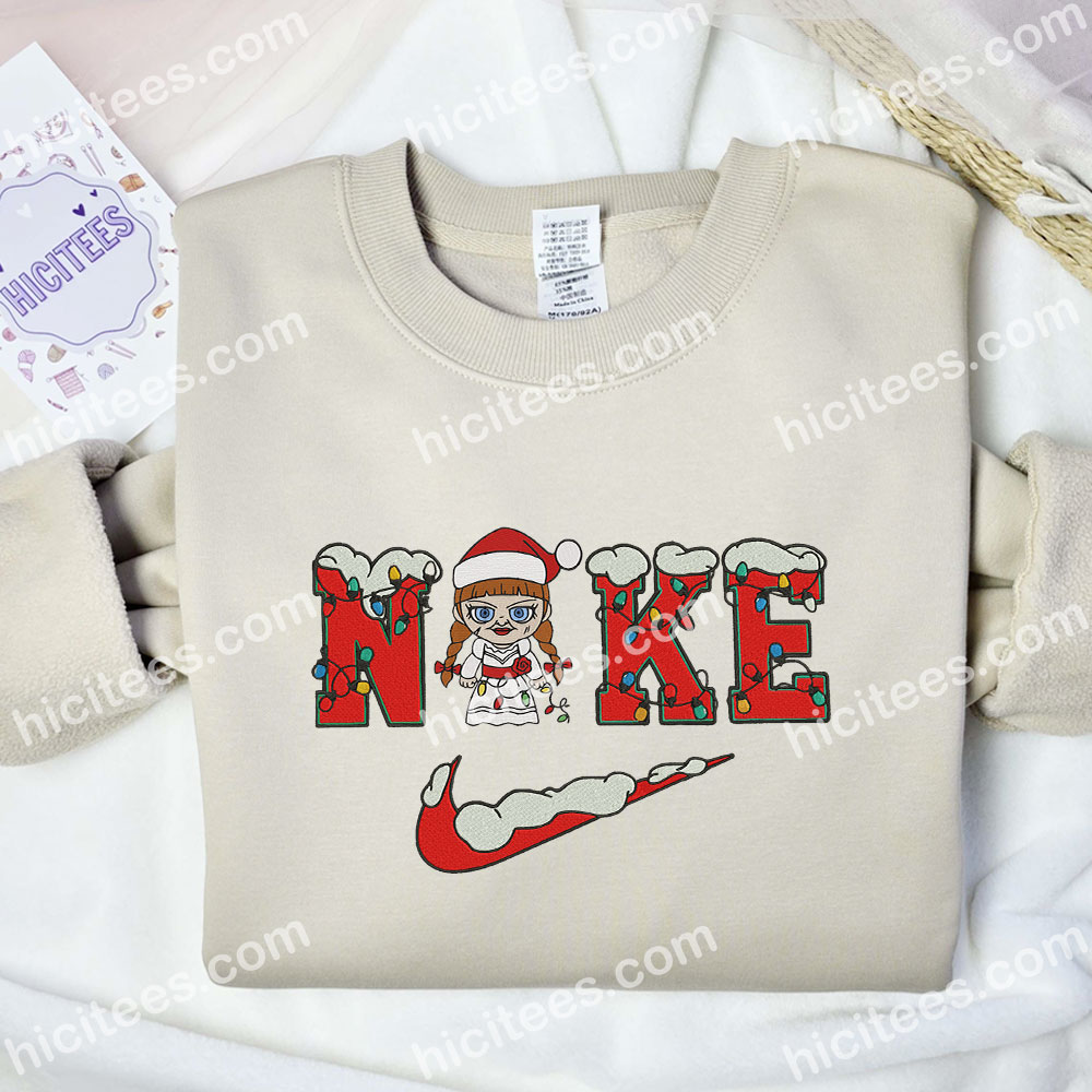 Annabelle Chibi Embroidered Shirt, Movie Embroidered Hoodie, Christmas Embroidered Sweatshirt Annabelle Chibi Embroidered Shirt, Movie Embroidered Hoodie, Christmas Embroidered Sweatshirt