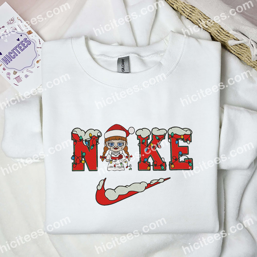 Annabelle Chibi Embroidered Shirt, Movie Embroidered Hoodie, Christmas Embroidered Sweatshirt Annabelle Chibi Embroidered Shirt, Movie Embroidered Hoodie, Christmas Embroidered Sweatshirt