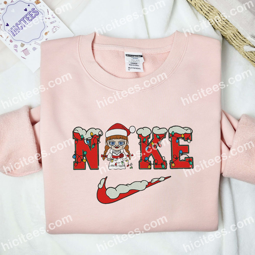 Annabelle Chibi Embroidered Shirt, Movie Embroidered Hoodie, Christmas Embroidered Sweatshirt Annabelle Chibi Embroidered Shirt, Movie Embroidered Hoodie, Christmas Embroidered Sweatshirt