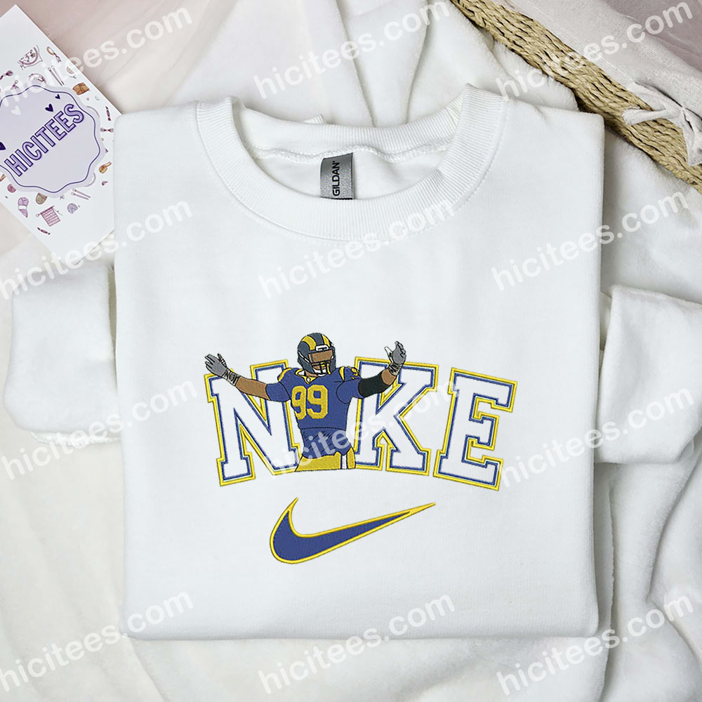 Aaron Donald Embroidered Shirt, NFL Sports Embroidered Hoodie, Celebrity Embroidered Sweatshirt Aaron Donald Embroidered Shirt, NFL Sports Embroidered Hoodie, Celebrity Embroidered Sweatshirt