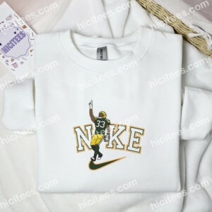 Aaron Jones Embroidered Shirt, NFL Sports Embroidered Hoodie, Celebrity Embroidered Sweatshirt 1 Aaron Jones Embroidered Shirt NFL Sports Embroidered Hoodie Celebrity Embroidered Sweatshirt 3