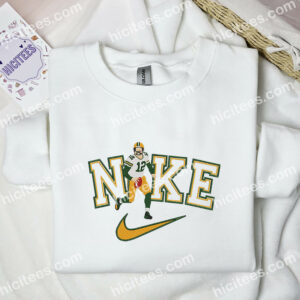 Aaron Rodgers Embroidered Shirt NFL Sports Embroidered Hoodie Celebrity Embroidered Sweatshirt 3