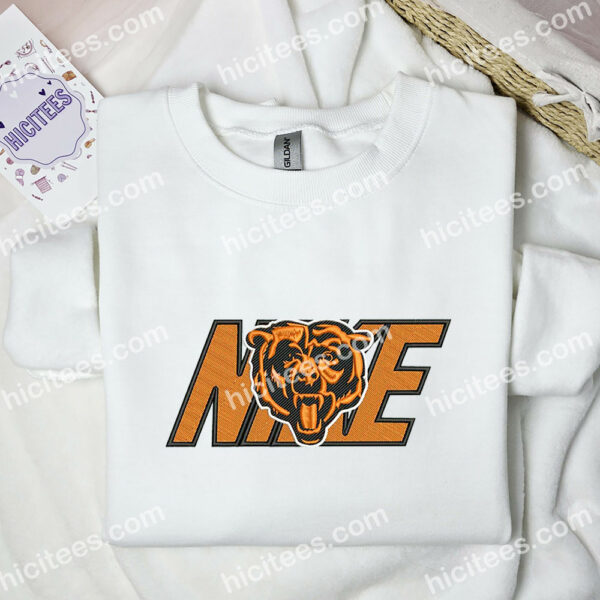 Chicago Bears Embroidered Shirt, NFL Sports Embroidered Sweatshirt, Brand Embroidered Hoodie
