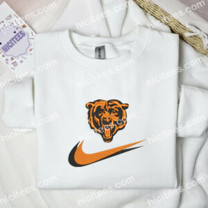 Chicago Bears Logo Embroidered Hoodie NFL Sports Embroidered Sweatshirt Best Fandom Gift Ideas 3