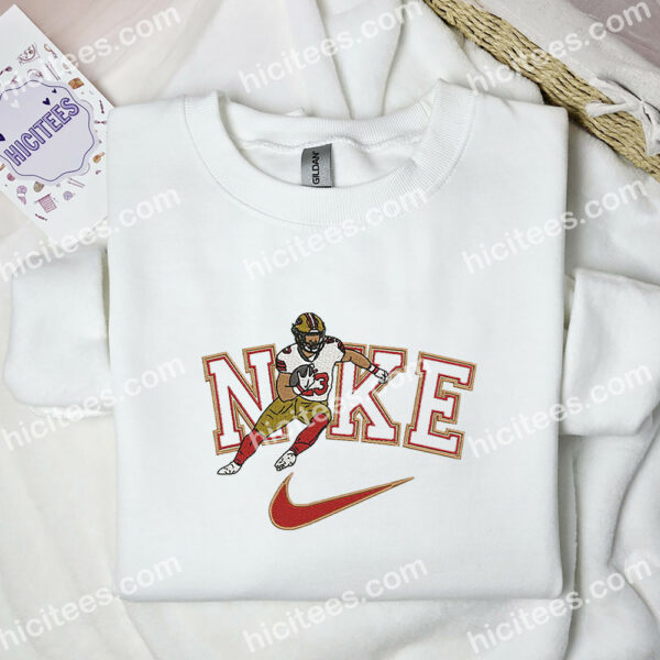 Christian McCaffrey Embroidered Hoodie, NFL Sports Embroidered Sweatshirt, Celebrity Embroidered Shirt
