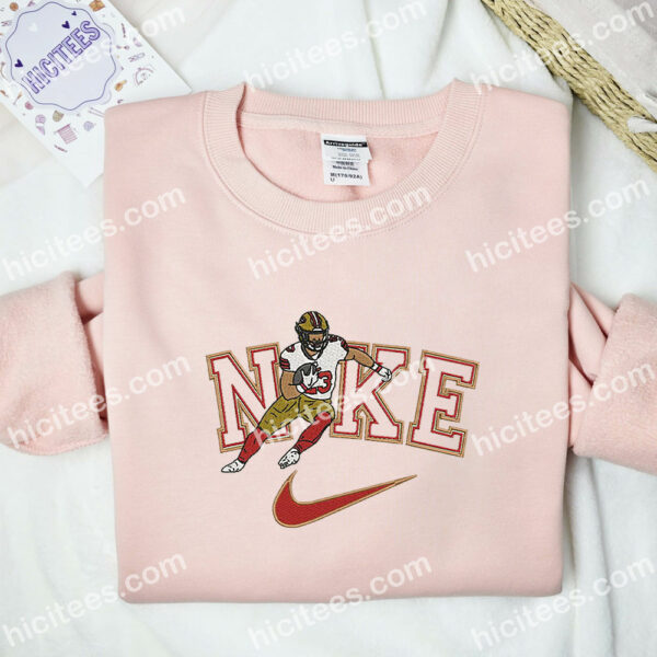 Christian McCaffrey Embroidered Hoodie, NFL Sports Embroidered Sweatshirt, Celebrity Embroidered Shirt