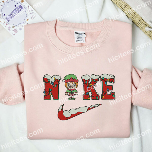 Chucky Chibi Embroidered Shirt, Movie Embroidered Hoodie, Christmas Embroidered Sweatshirt