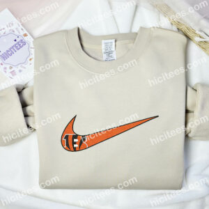Cincinnati Bengal Embroidered Hoodie, NFL Sports Embroidered Sweatshirt, Brand Embroidered Hoodie 1 Cincinnati Bengal Embroidered Hoodie NFL Sports Embroidered Shirt Brand Embroidered Shirt 2