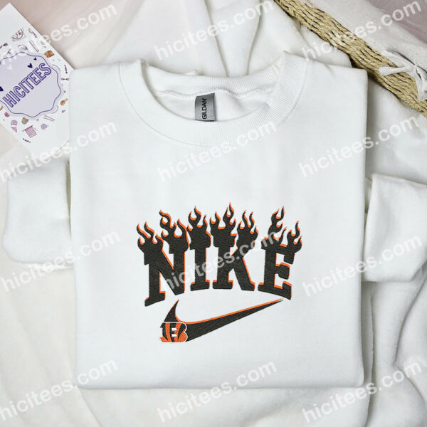 Cincinnati Bengal Embroidered Hoodie, NFL Sports Embroidered Shirt, Brand Embroidered Shirt