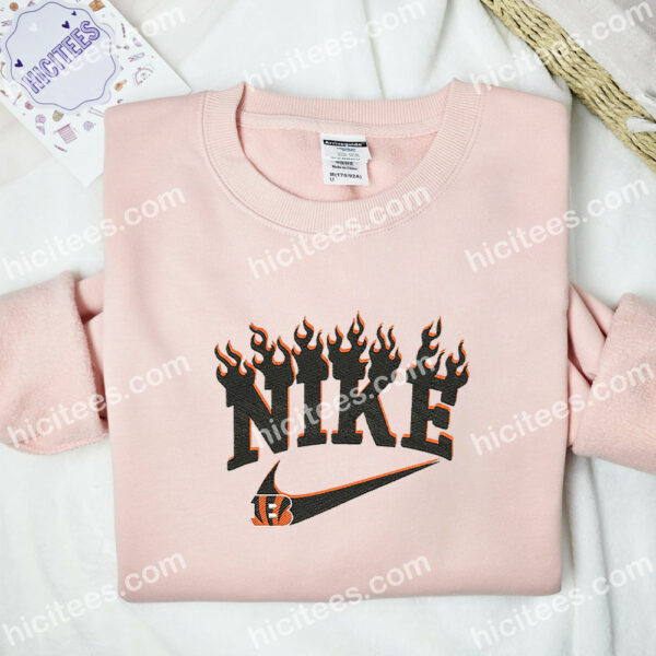 Cincinnati Bengal Embroidered Hoodie, NFL Sports Embroidered Shirt, Brand Embroidered Shirt