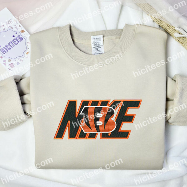 Cincinnati Bengal Embroidered Shirt, NFL Sports Embroidered Hoodie, Brand Embroidered Sweatshirt