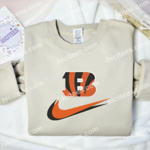 Cincinnati Bengal Embroidered Shirt, NFL Sports Embroidered Sweatshirt, Brand Embroidered Hoodie 1 Cincinnati Bengal Embroidered Shirt NFL Sports Embroidered Sweatshirt Brand Embroidered Hoodie 2