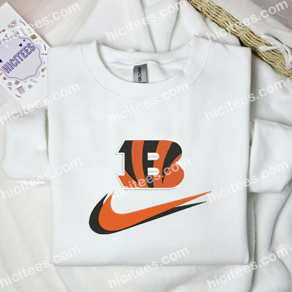 Cincinnati Bengal Embroidered Shirt, NFL Sports Embroidered Sweatshirt, Brand Embroidered Hoodie