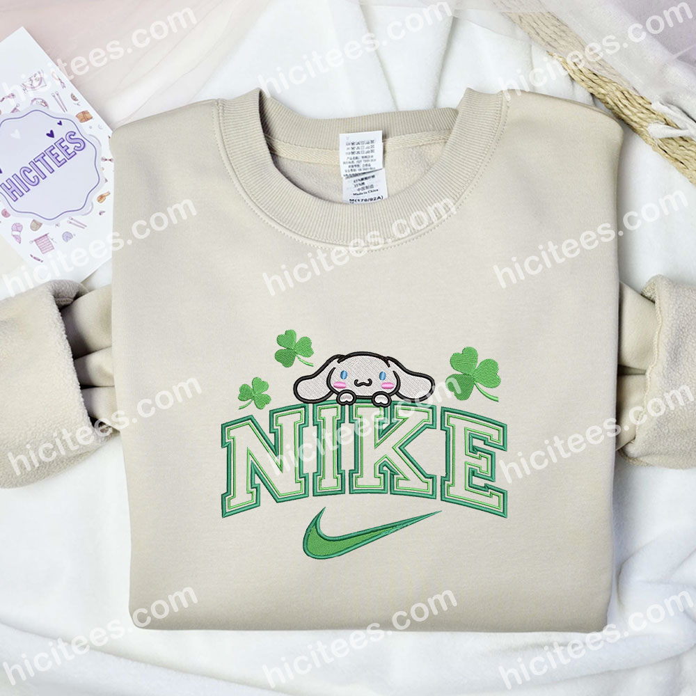 Cinnamoroll Shamrocks Embroidered Hoodie, Cartoon Embroidered Sweatshirt, Saint Patrick’s Day Embroidered Shirt Cinnamoroll Shamrocks Embroidered Hoodie, Cartoon Embroidered Sweatshirt, Saint Patrick’s Day Embroidered Shirt