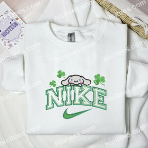 Cinnamoroll Shamrocks Embroidered Hoodie Cartoon Embroidered Sweatshirt Saint Patricks Day Embroidered Shirt 3