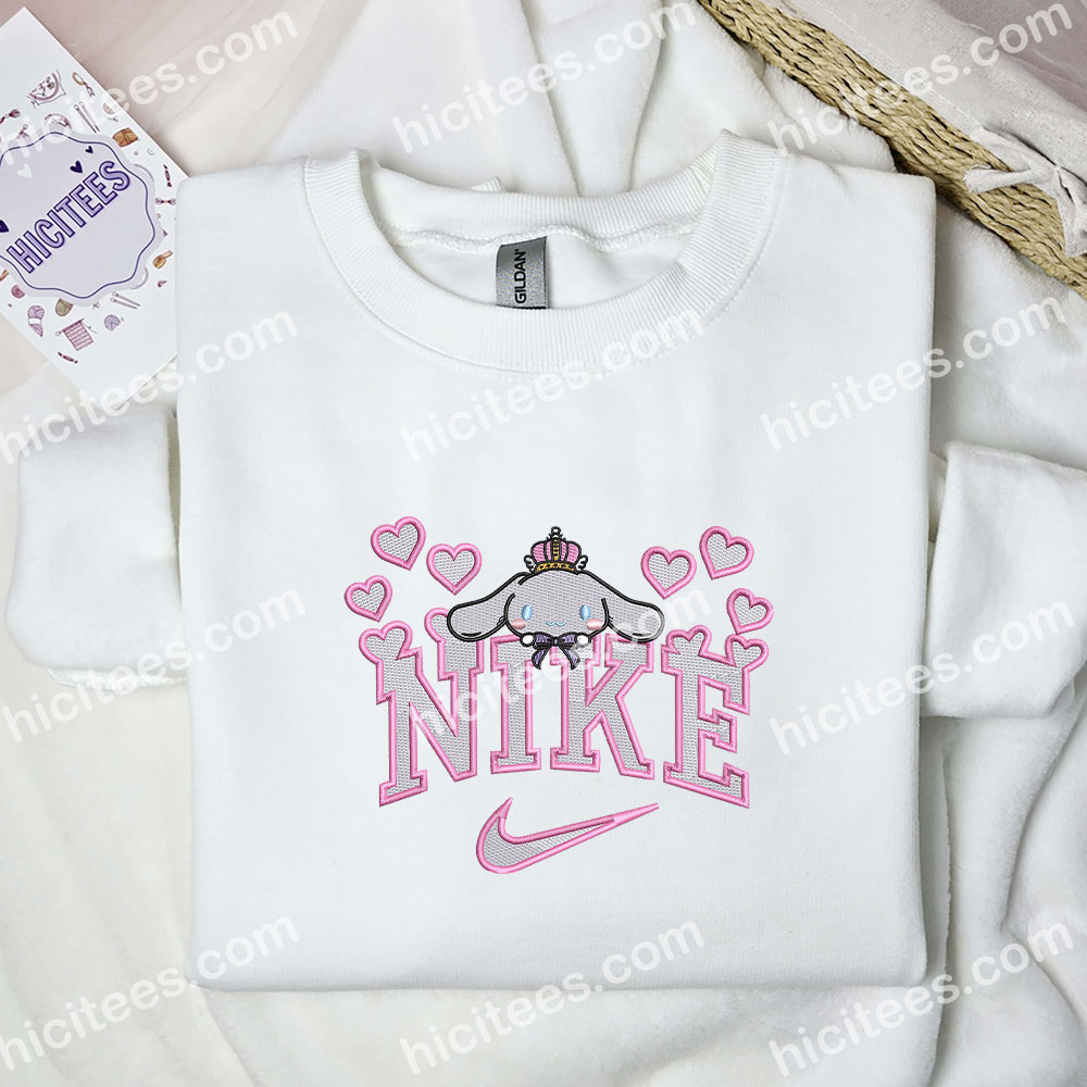 Cinnamoroll Hearts Embroidered Hoodie, Cartoon Embroidered Sweatshirt, Valentine Embroidered Shirt Cinnamoroll Hearts Embroidered Hoodie, Cartoon Embroidered Sweatshirt, Valentine Embroidered Shirt