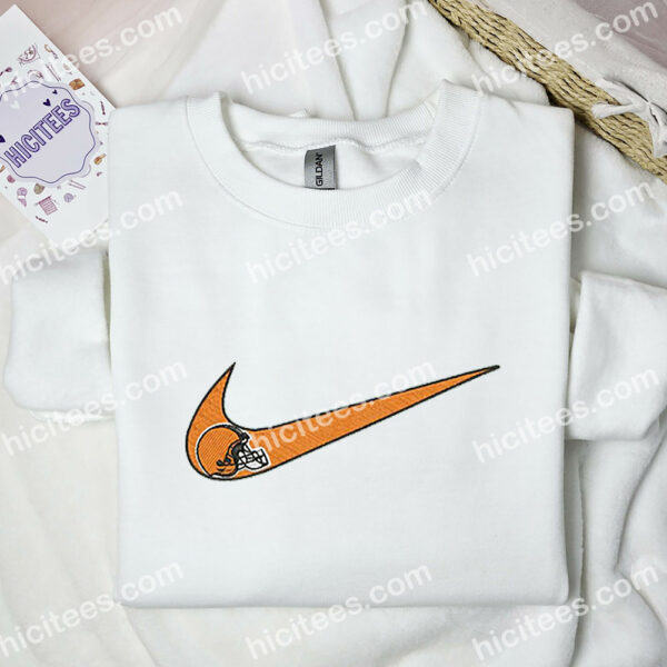 Cleveland Browns Embroidered Sweatshirt, NFL Sports Embroidered Hoodie, Best Fandom Gift Ideas
