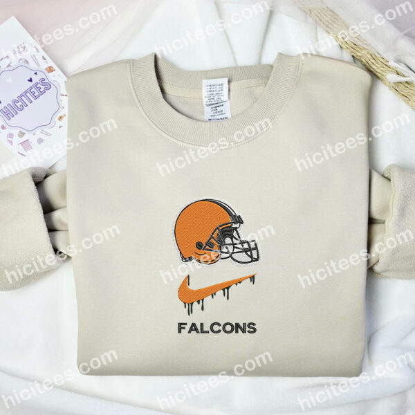 Cleveland Browns Falcons Embroidered Hoodie, NFL Sports Embroidered Shirt, Brand Embroidered Sweatshirt