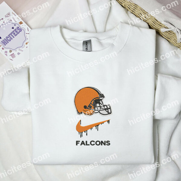 Cleveland Browns Falcons Embroidered Hoodie, NFL Sports Embroidered Shirt, Brand Embroidered Sweatshirt