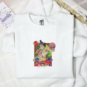 Luffy Red Punch One Piece Anime Embroidered Shirt 2 luffy red punch one piece anime embroidered shirt 1 hnoho