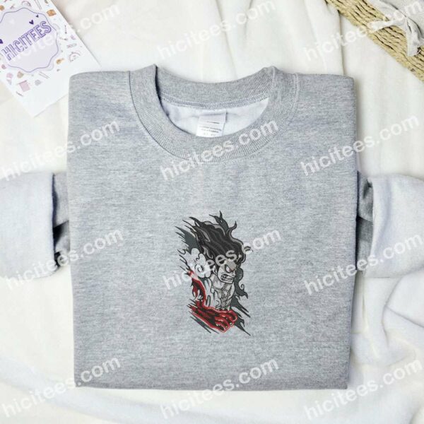 Luffy Red Punch One Piece Anime Embroidered Shirt