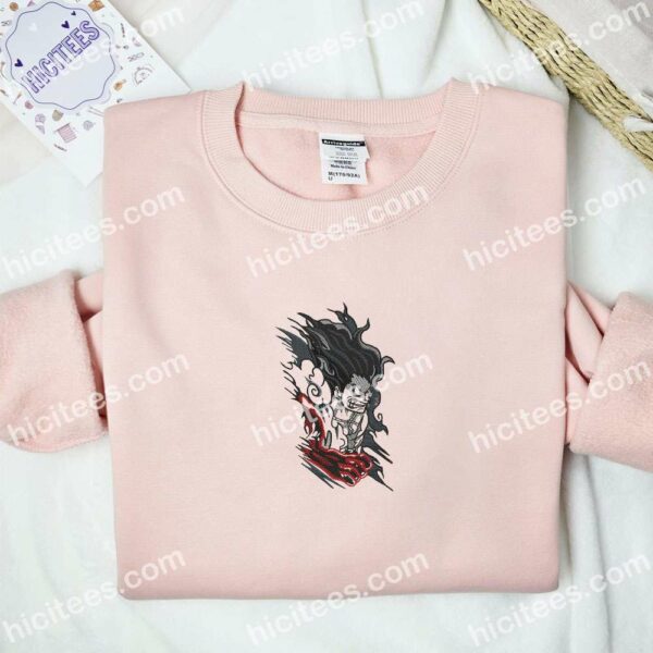 Luffy Red Punch One Piece Anime Embroidered Shirt